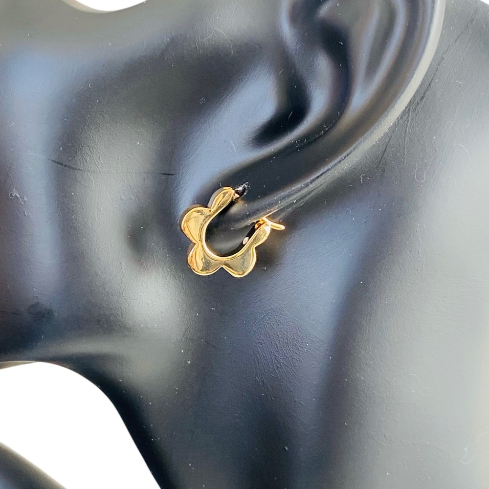 NEW Tory Burch Kira Profile Flower Hoop Earrings Rtl $140